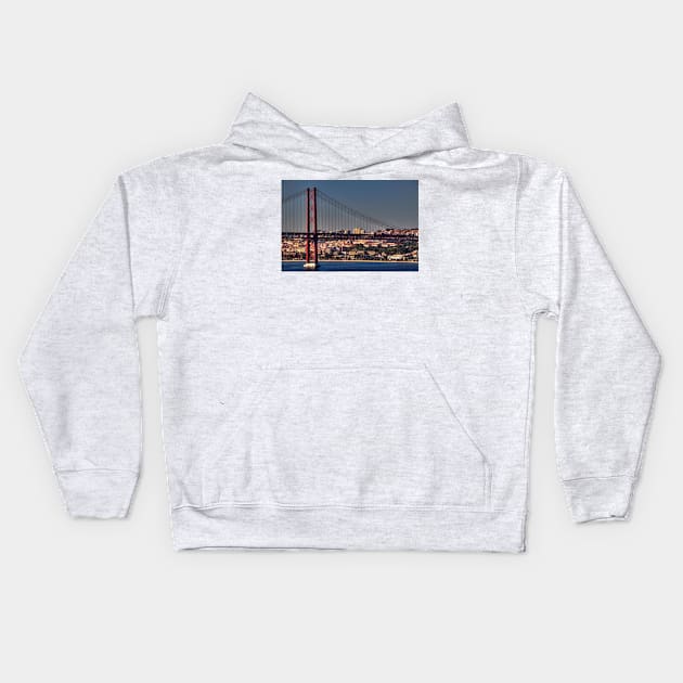 The 25 de Abril Bridge - 1 © Kids Hoodie by PrinceJohn